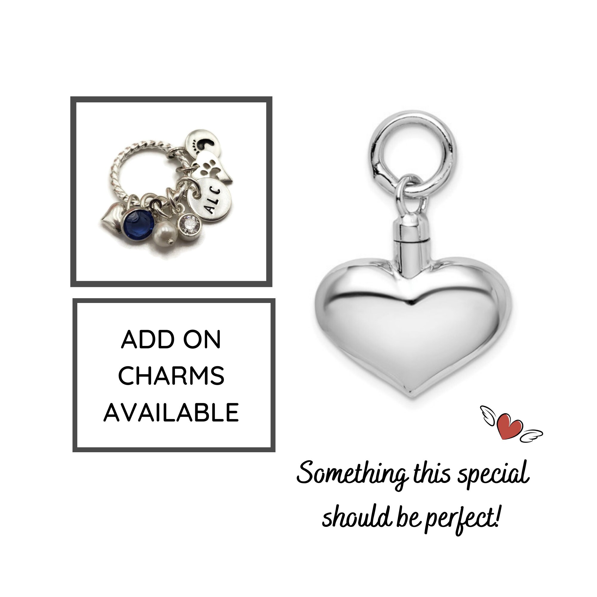 VCCWYQK Cremation Jewelry Crystal Heart Necklace For Ashes, Urn Necklace Keepsake For Urn For Memorial Jewelry (A-Bule