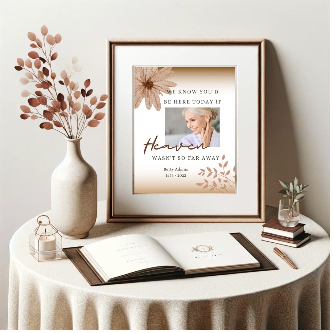 Printable Memorial Table Sign for Wedding Personalized Photo, We Know You Would Be Here Today If ...