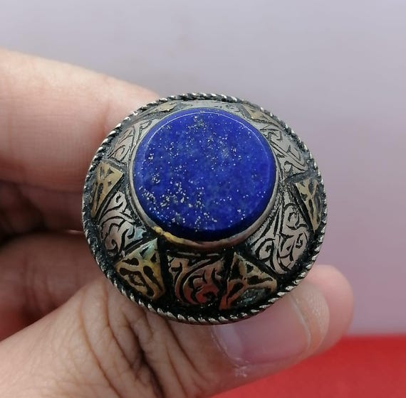 アフガニスタン ラピスラズリ ヴィンテージシルバーリング 天然アフガニスタンラピスラズリ石シルバーヴィンテージリング - Etsy 日本