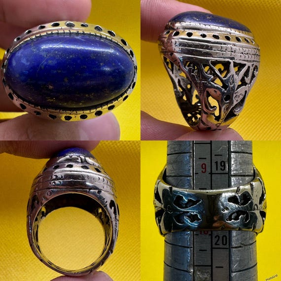 素晴らしいヴィンテージの古い天然ラピスラズリのアフガニスタンの石の