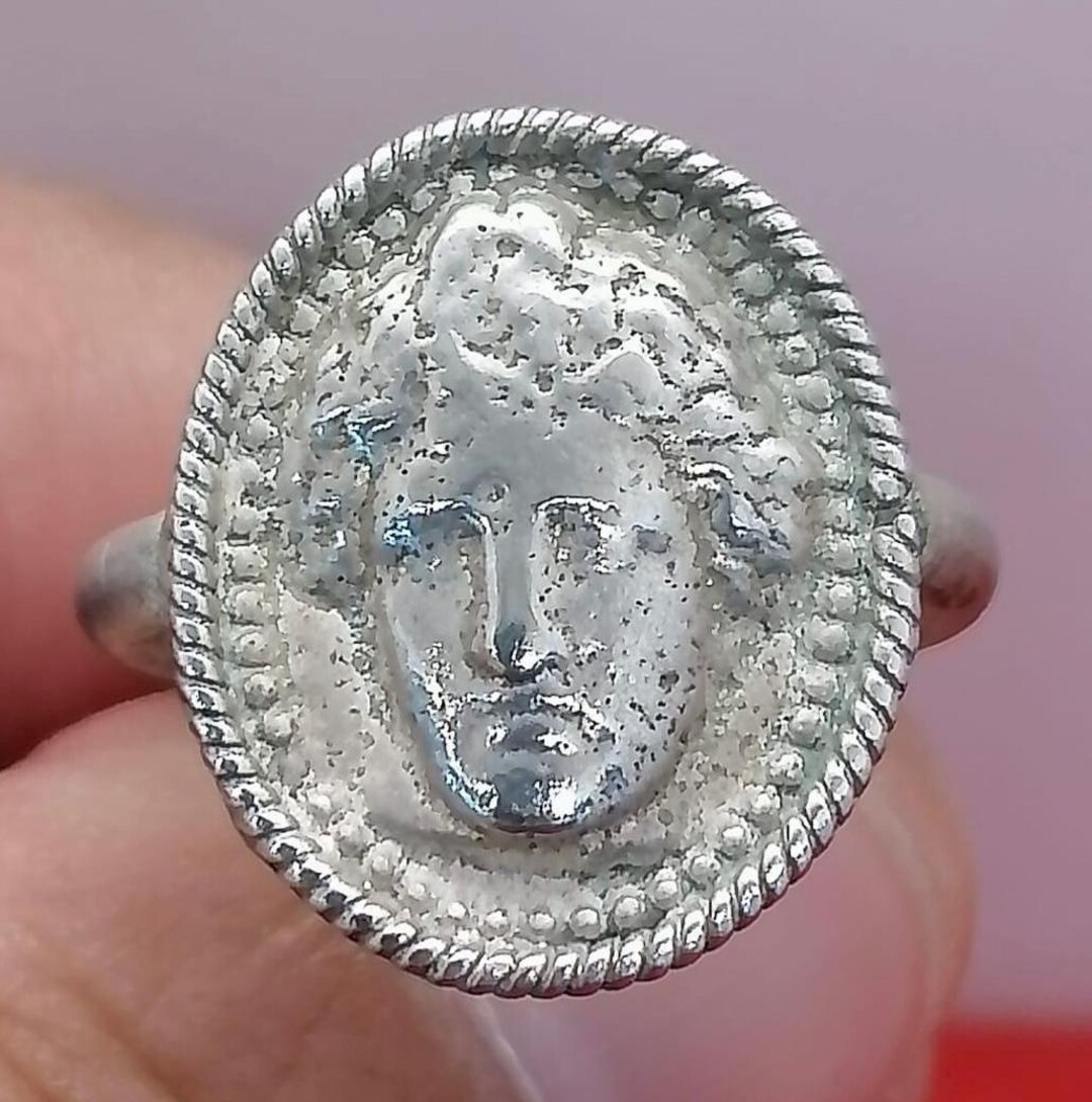 Unique Roman Ancient Silver Ring Face of a King - Etsy