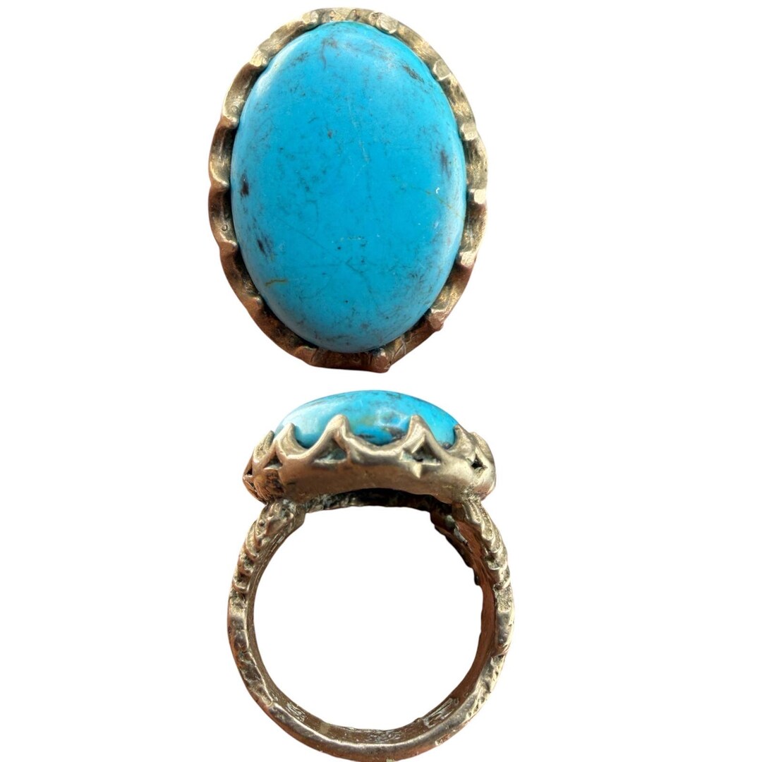 Afghan Beautiful Genuine Turquoise Statement Ring, Rare Blue Stone ...
