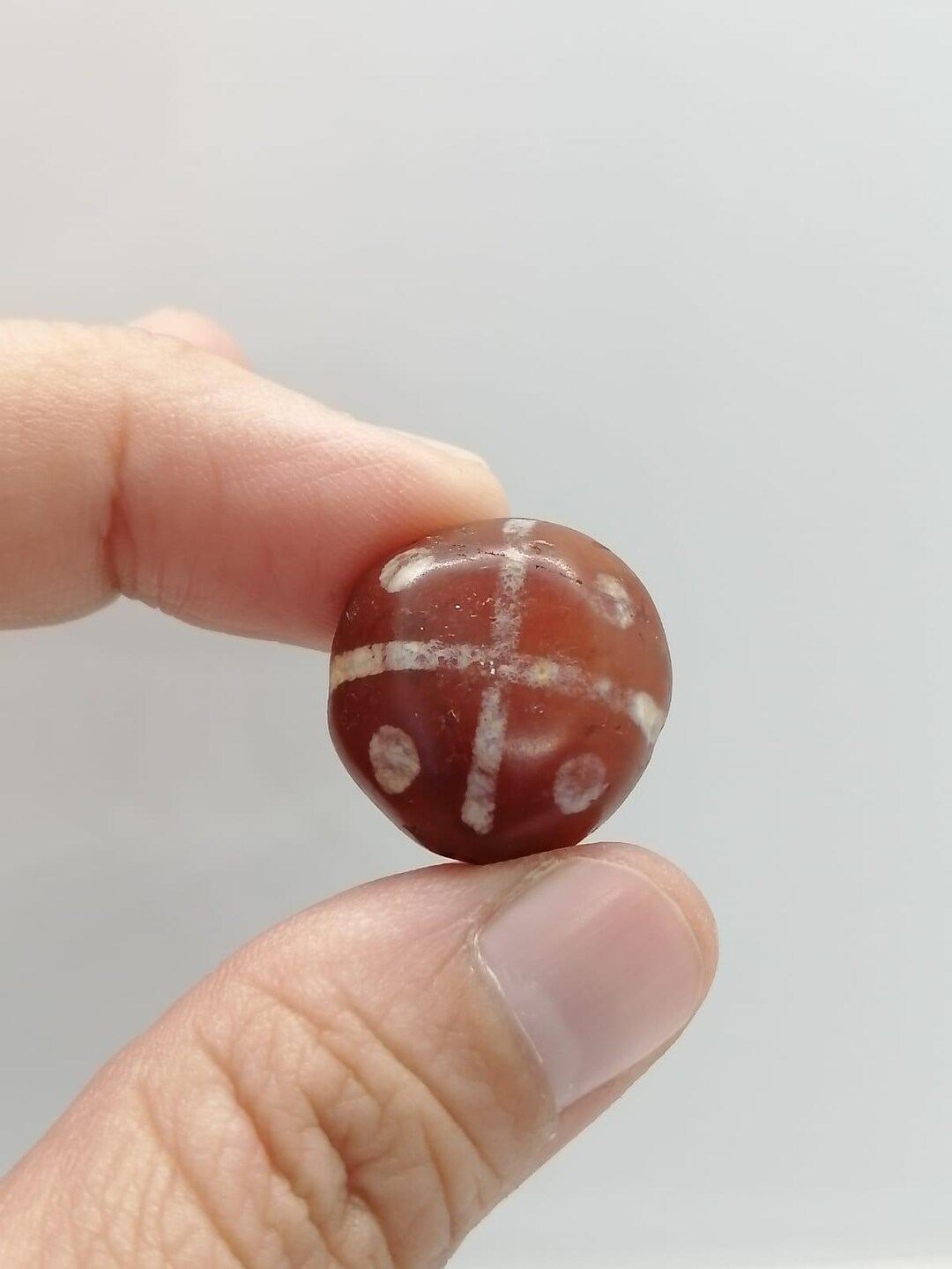 Etched Rocks Protection Rare Red Etched Agate Dzi Bead – Ancient Symbolic Protection Stone - Etsy