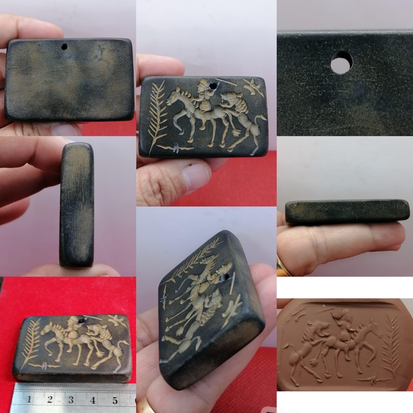 ローマ王の狩猟古代石の印章が刻まれた石のスタンプ - Etsy 日本