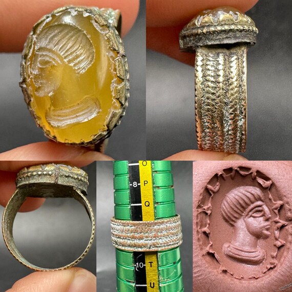 Rare Roman Intaglio Ring – Intaglio Sealing Design & Portrait - Etsy