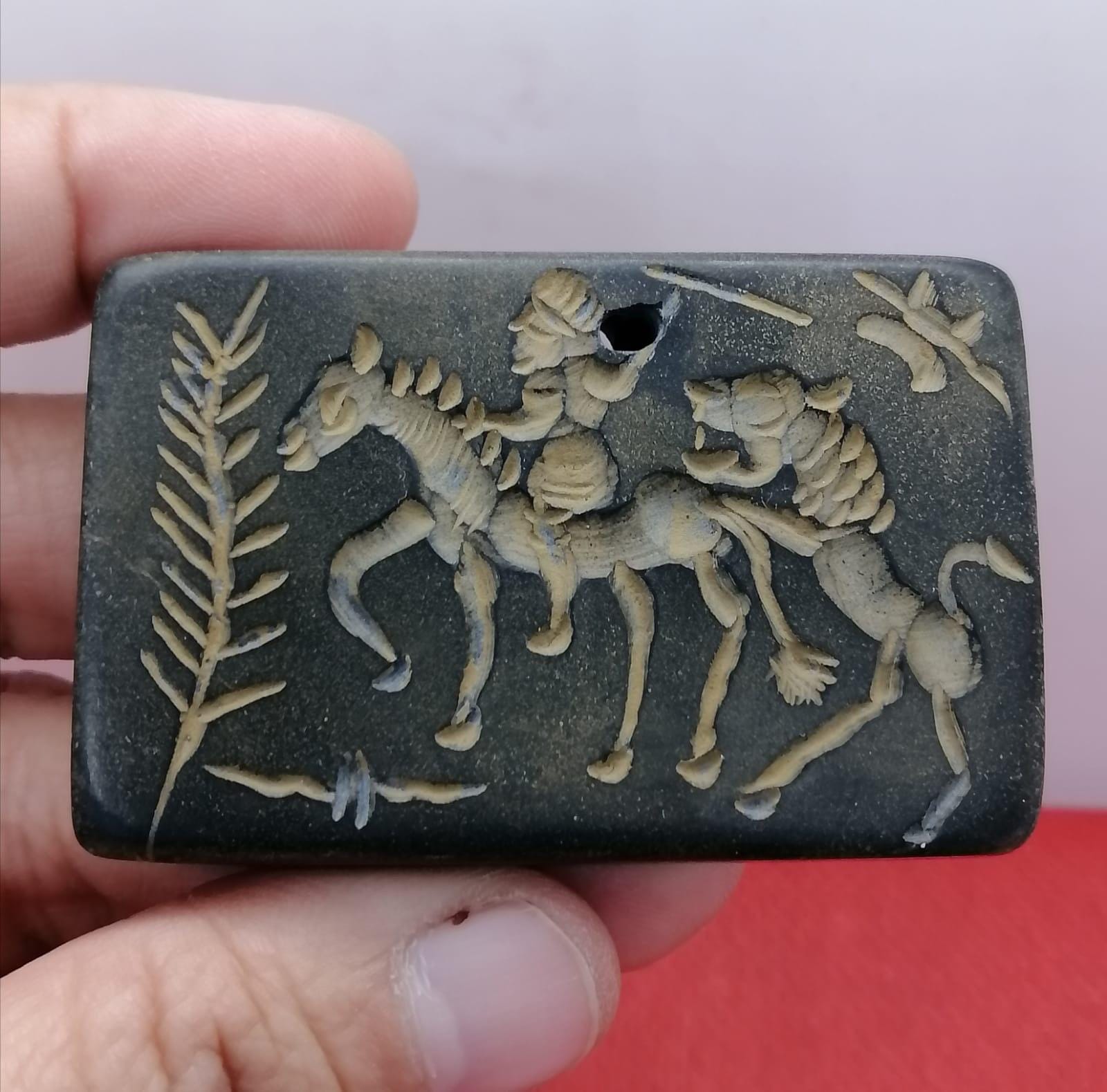 ローマ王の狩猟古代石の印章が刻まれた石のスタンプ - Etsy 日本