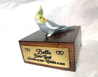 Urn for Cockatiel Engraved Pet Portrait To Your Bird’s Photos