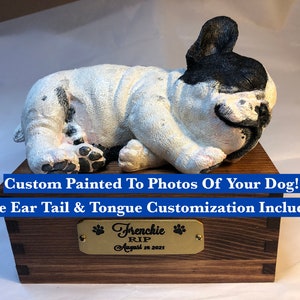 Custom Engraved French Bulldog Pet Urn Cremation Memorial To Your Dog's Photo