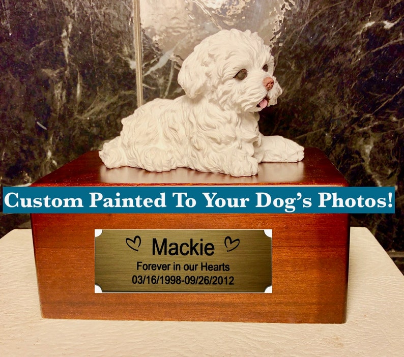 Custom Maltese Urn Pet Portrait Figurine To Your Dog's Etsy