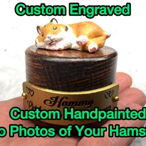 Urn For Hamster Engraved Miniature Handpainted To Your Photos