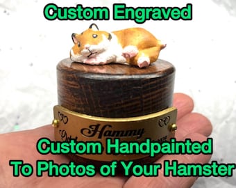 Urne für Hamster, gravierte Miniatur, handbemalt nach Ihren Fotos