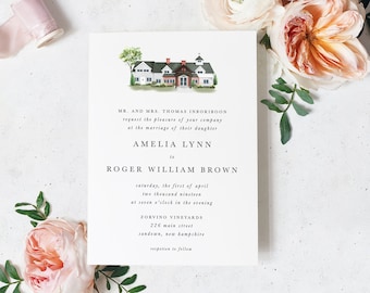 Custom Illustration Wedding Invitation