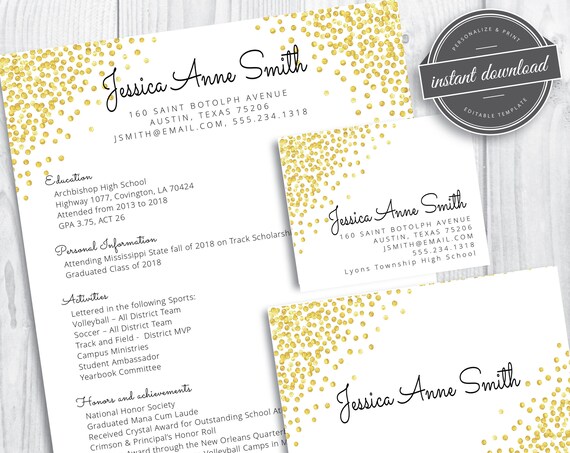 Gold Foil Sorority Recruitment Packet - INSTANT DOWNLOAD