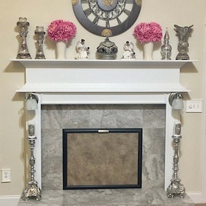  Pink Santa Magnetic Fireplace Cover 51x39,Decorative