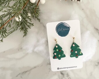 Clay Earrings | Holiday Tree