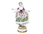 Antique Oldest Volkstedt Dresden German Porcelain Elegant Lady Figurine Thuringia