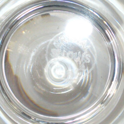 St Louis Crystal Signed shops Cordial Decanter Uncut w/ Controlled Bubble Acorn Stopper - Tommy / Thistle / Apollo Shape