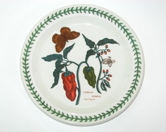 Portmeirion HTF Botanic Garden RED PEPPERS 8.5" Salad Dessert Plate; Susan Williams Ellis England Capsicum Rubrum