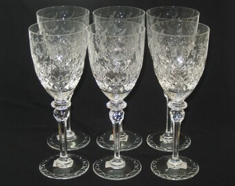 NUEVO Juego de 6 copas de agua y vino de cristal Rogaska GALLIA de 23,5 cm (9-1/4"). Stock antiguo con etiquetas. Fabricadas en Eslovenia. En perfecto estado.