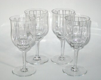 Juego de 4 copas de agua de cristal Baccarat CAPRI Optic, copas de vino de 16 cm