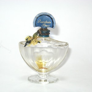 Guerlain SHALIMAR Paris France Baccarat 4&quot; Perfume &#39;Bat&#39; Bottle 1 oz -Very Old Vintage Empty Collectible