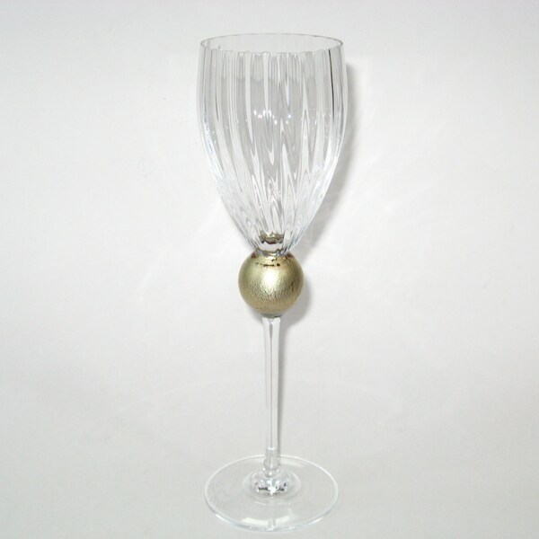 Union Street MANHATTAN 9.5" Wine Glass with Gold / Ruby Ball Stem -Multiple Available -Studio Art Goblet