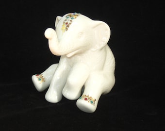 Lenox China Jewels Baby Elephant Trunk Up Figurine - Vintage 1992 Mint