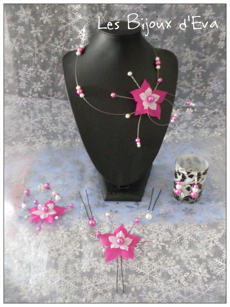 White Fuchsia Silk Flower Adornment