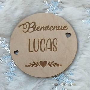 Carte naissance , carte bienvenue en bois personnalisée