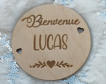 Carte naissance , carte bienvenue en bois personnalisée