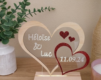 veilleuse coeur amour mariage