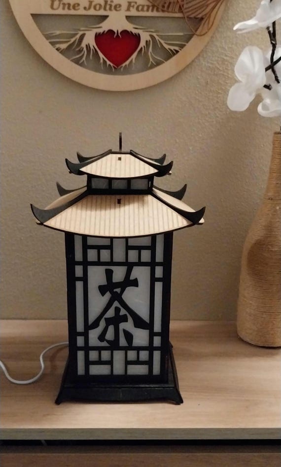 Lampe japonaise ( lanterne ) en bois MDF