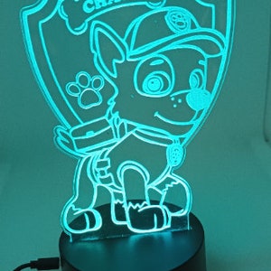 luz noturna decoração perseguição de cachorro