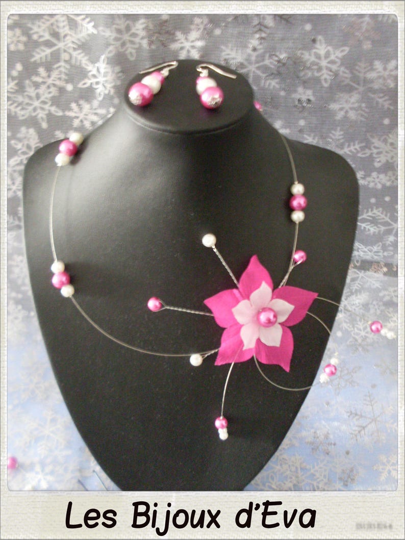 White Fuchsia Silk Flower Adornment