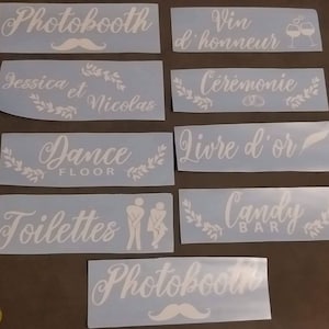 set of 8 stickers direction signs