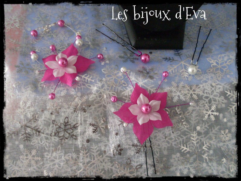 White Fuchsia Silk Flower Adornment