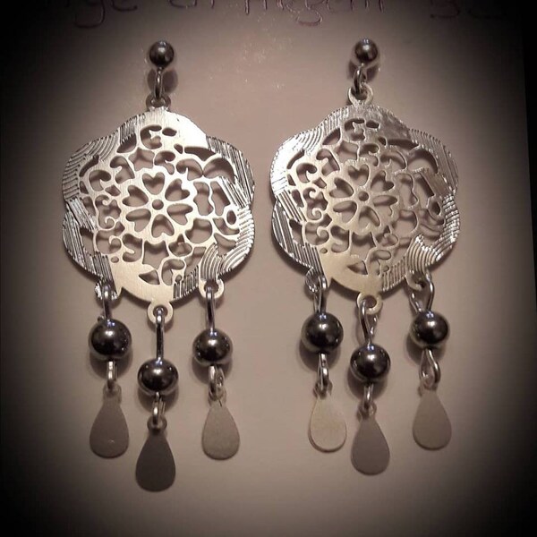 boucles d'oreille estampe goutte argent 925