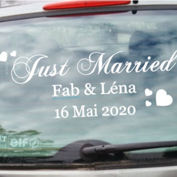 Stickers voiture mariage