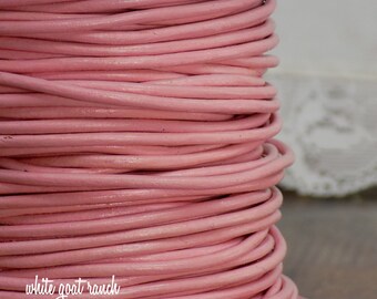 5 yards Pink 2mm Leather Cord Jewelry Supply dyed leather