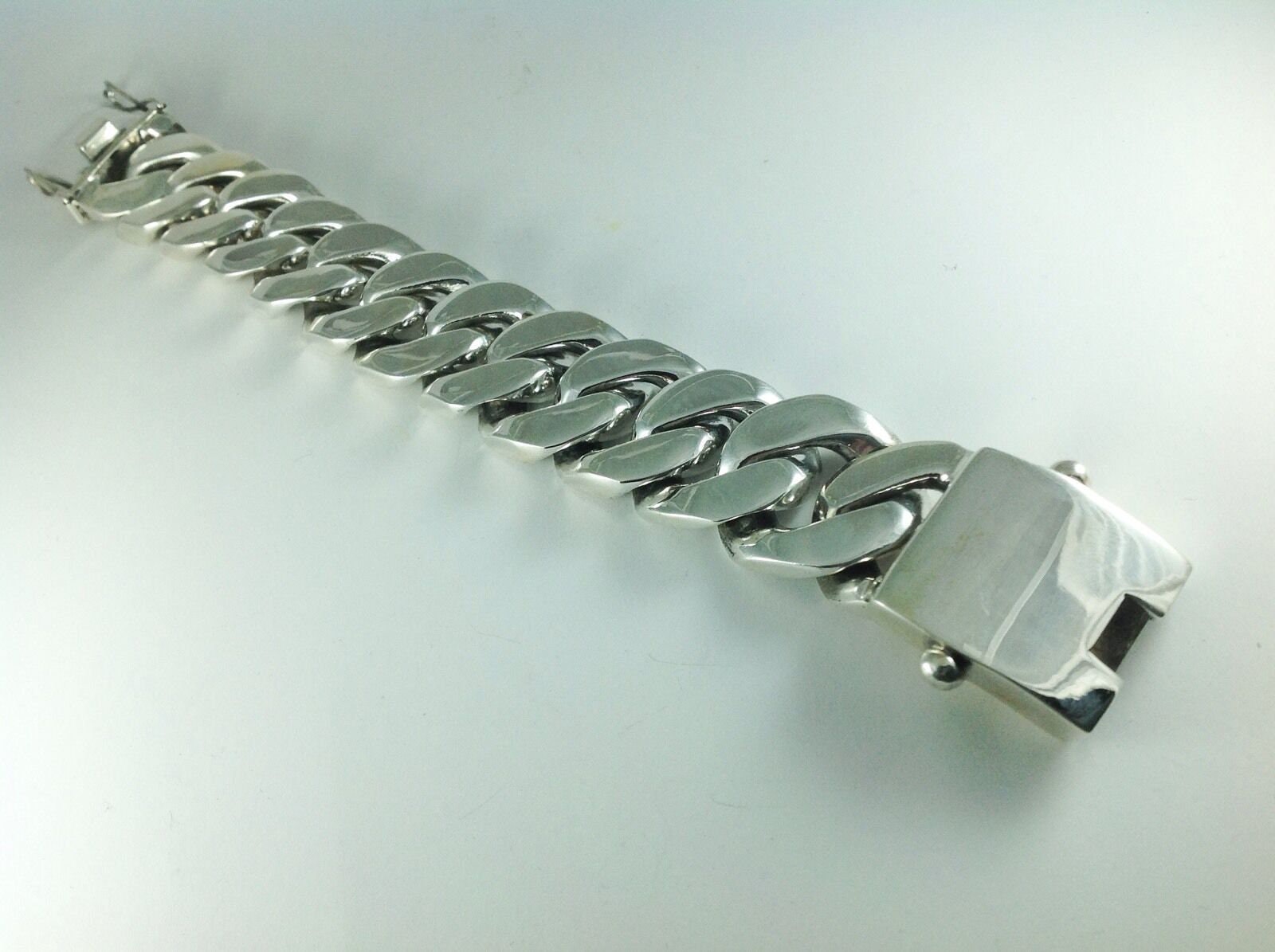 eJewelryPlus 16 mm Solid Heavy Sterling Silver Miami Cuban Link Bracelet Handmade in USA 9 Inches 100 Grams Solid 925 Silver Custom Handmade Box Lock