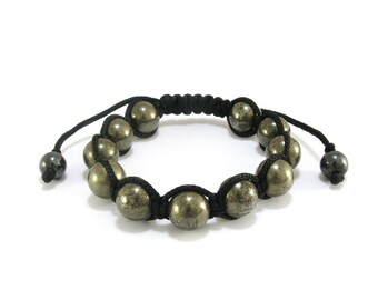 Pyrite Mens Bracelet, Beaded Bracelet, Unisex Bracelet, Men's Gemstone Bracelet, Mens Bracelet, Handmade Bracelet,Yoga Bracelet,Gift For Him