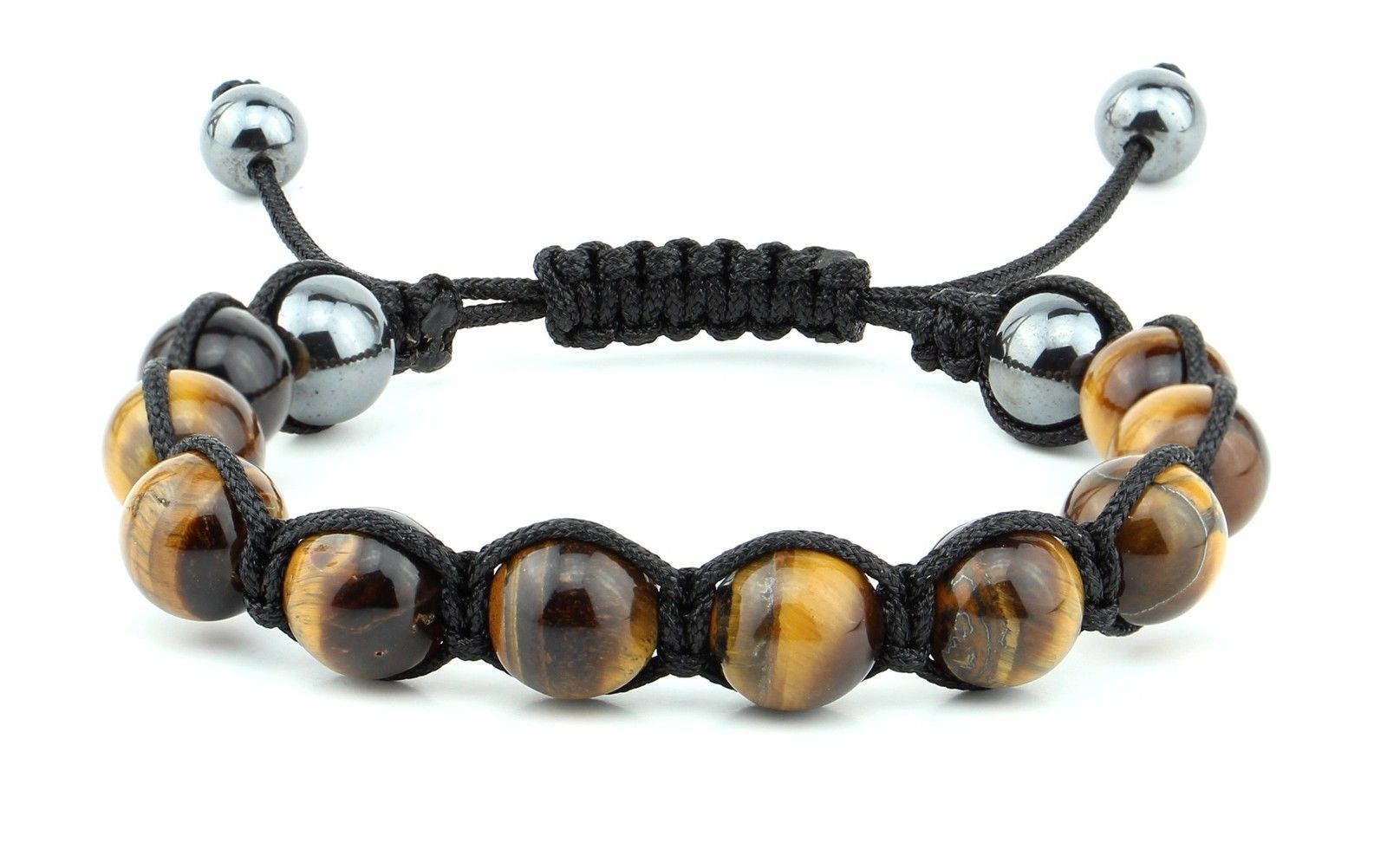 Mens Tiger Eye & Hematite Bracelet Mens Beaded Bracelet Etsy