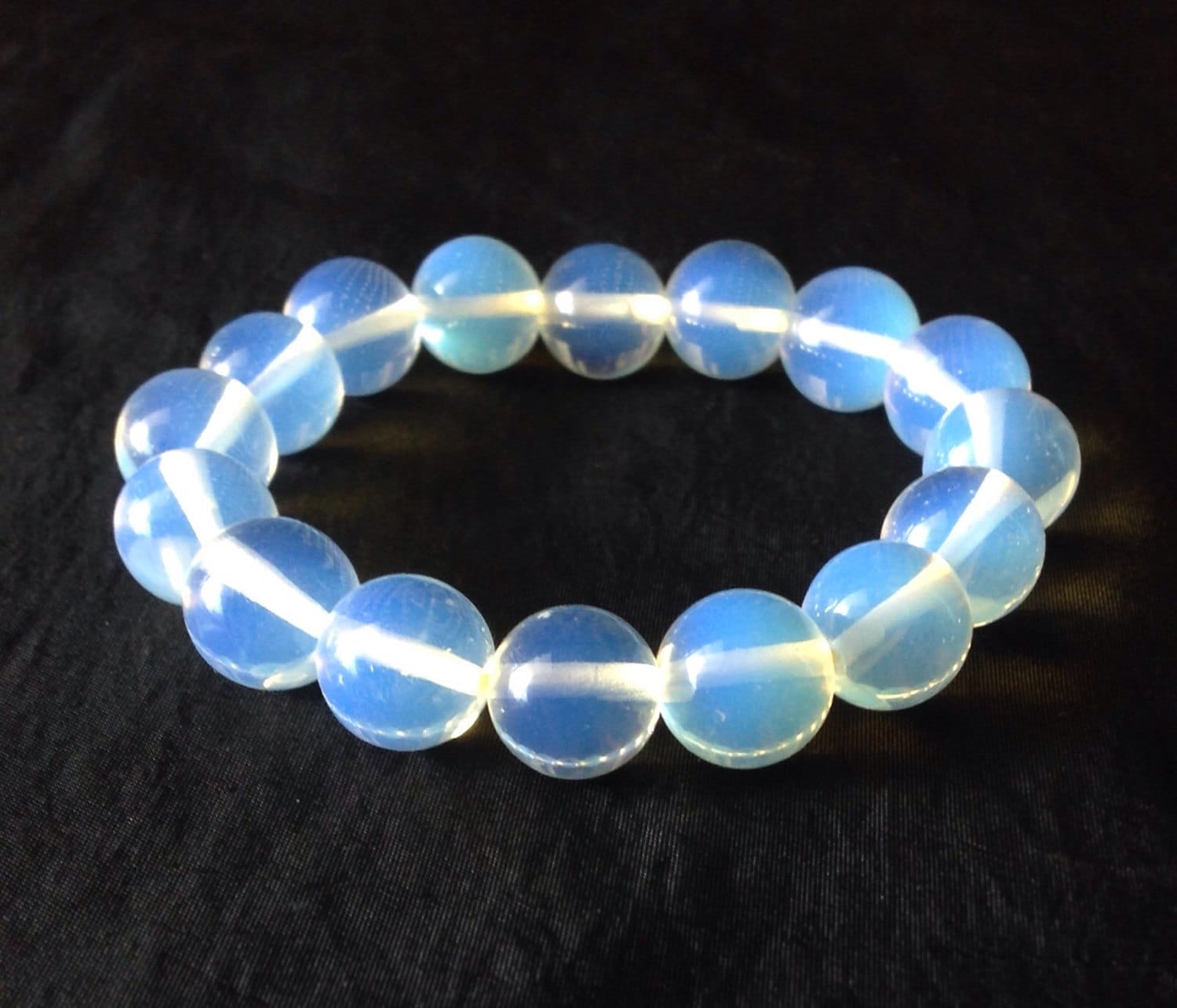 Pale Blue Moonstone Bracelet Natural Round Gemstone Beads Womens Stretch Bracelet Beaded Stretchable Healing Jewelry Bracelet Free Shipping Etsy