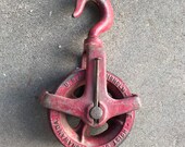 CHISHOLM MOORE HOIST Industrial Iron Pulley Hoist Blue Boy Hoist Half Ton Pulley Industrial Decor Antique Farmhouse Tools