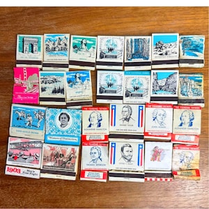 Vintage Matchbook Lot 1970s 1980s National Parks Founding Fathers 1976 Ephemera