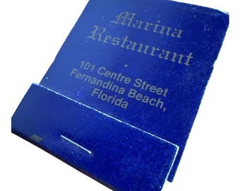 Marina Restaurant Fernandina Beach Florida Seafood Vintage Streichholzbrief Unstruck FL
