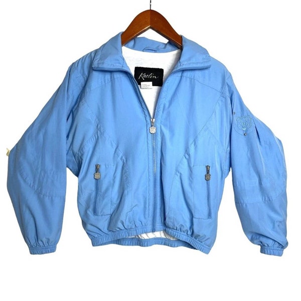 Vintage Kaelin Jacket Women's S Blue Lined Soft Full Zip Windbreaker Ski Coat