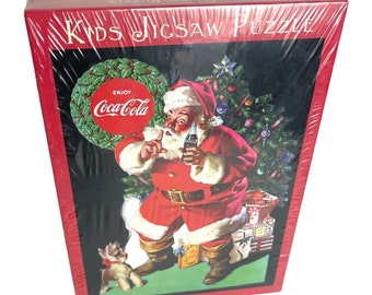 Vintage NIB Hallmark Coca Cola Puzzle Santa Puzzle 60 Pieces 2001 Hallmark Gift