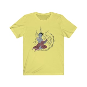 Camiseta con diseño de tatuaje tailandés &#39;Sak Yant Monk Holding Chicken&#39; Nueva camiseta retro unisex Regalo perfecto o regalo para amigos