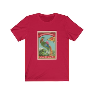 Vintage Thai Ad Label with Bird image Retro Funny Unisex Tee Perfect gift or present for friends